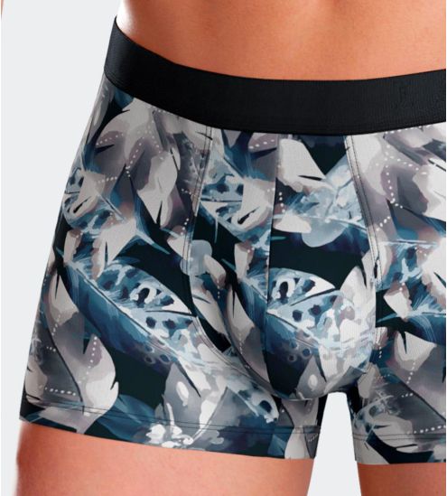 Lot de 2 boxers I AM pour homme en Lyocell Gris Blanc/ Light Blue BL068 Gris Blanc/ Light Blue