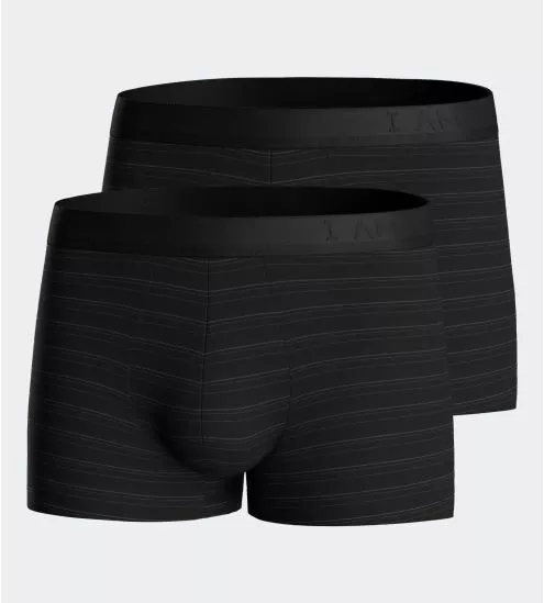 Lot de 2 boxers I AM en microfibre pour homme noir à rayures