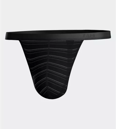 String homme avec ceinture élastique confortable I AM à rayures noir