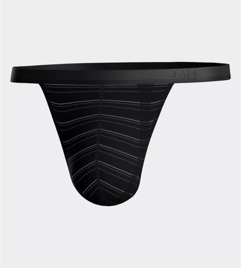 String homme avec ceinture élastique confortable I AM à rayures noir