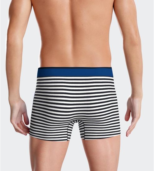 Boxer en coton rayé pour homme bleu/noir/blanc