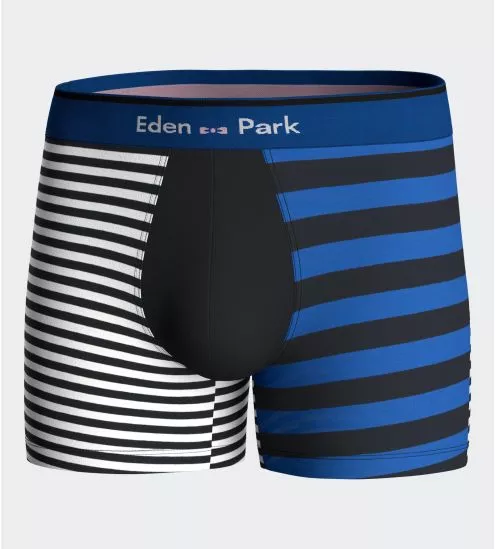 Boxer en coton rayé pour homme bleu/noir/blanc
