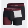 Lot de boxers en coton au motif à carreaux Marine/Bordeaux