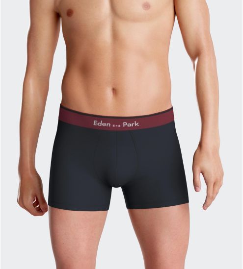 Lot de boxers en coton au motif à carreaux Marine/Bordeaux