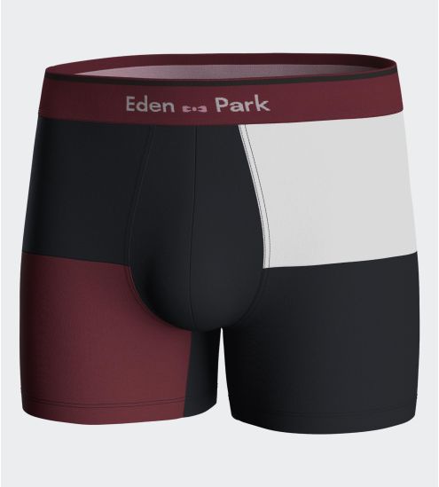 Lot de boxers en coton au motif à carreaux Marine/Bordeaux