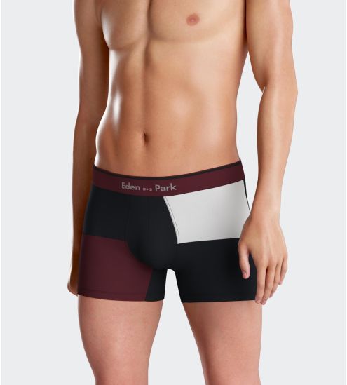 Lot de boxers en coton au motif à carreaux Marine/Bordeaux