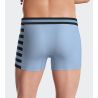 Boxer en coton pour homme bleu ciel avec rayures noires sur le côté