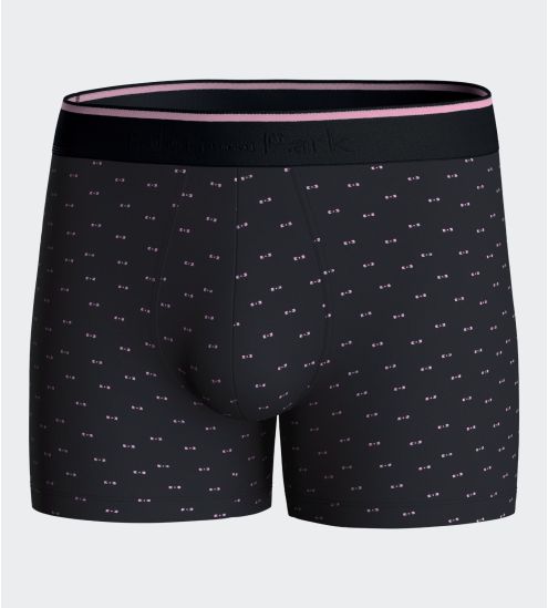 Boxer en coton pour homme noeud papillon rose