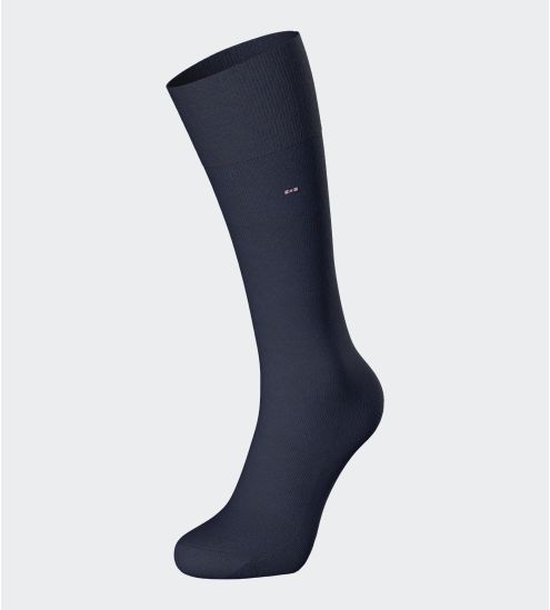 Lot de 2 chaussettes homme en coton Bleu Marine uni + imprimé à pois