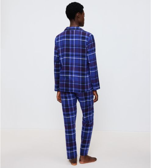 Pyjama à carreaux bleu pour femme Boyfriend