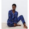Pyjama à carreaux bleu pour femme Boyfriend