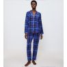 Pyjama à carreaux bleu pour femme Boyfriend