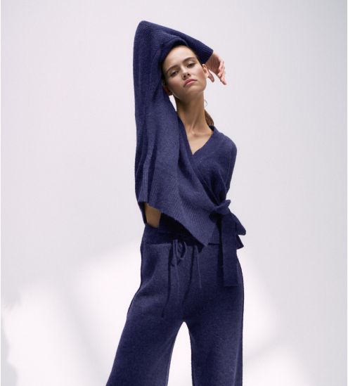 Cardigan bleu foncé femme Amourette Cozy