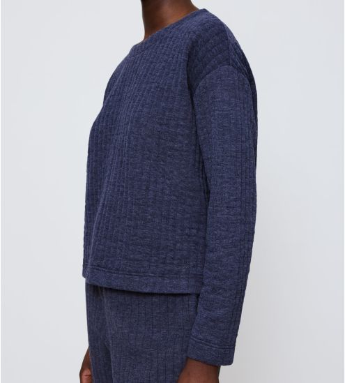 Pull confortable et doux pour femme Bleu Foncé Cozy Comfort