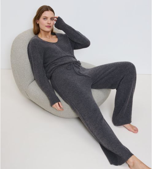 Pantalon doux et confortable gris foncé femme Amourette Cozy