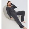 Pantalon doux et confortable gris foncé femme Amourette Cozy