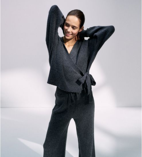 Pantalon doux et confortable gris foncé femme Amourette Cozy