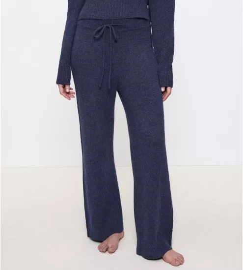 Pantalon doux et confortable bleu foncé pour femme Amourette Cozy