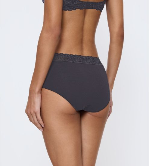 Slip femme gris avec ceinture en dentelle Feel of Modal Ink Gray
