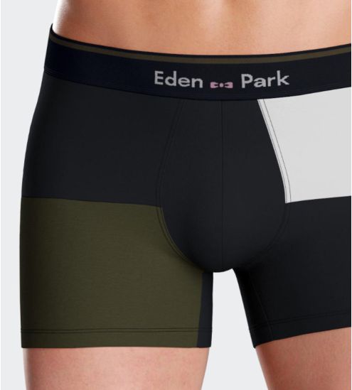 Lot de boxers en coton au motif à carreaux Marine/Kaki