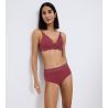 Slip femme rose framboise avec ceinture en dentelle Feel of Modal Sweet Marsala