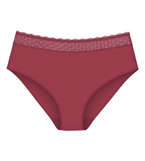 Slip femme rose framboise avec ceinture en dentelle Feel of Modal Sweet Marsala