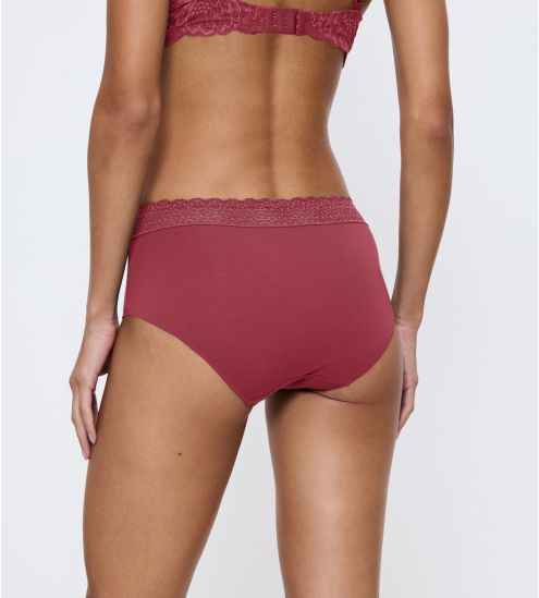 Slip femme rose framboise avec ceinture en dentelle Feel of Modal Sweet Marsala