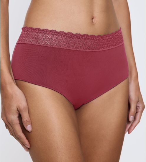 Slip femme rose framboise avec ceinture en dentelle Feel of Modal Sweet Marsala