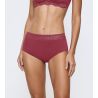Slip femme rose framboise avec ceinture en dentelle Feel of Modal Sweet Marsala