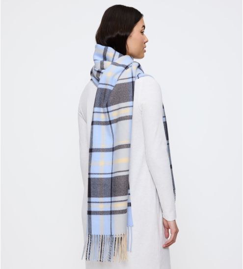 Blue / cream checkered scarf