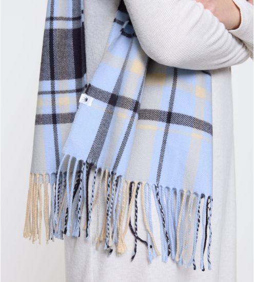 Blue / cream checkered scarf