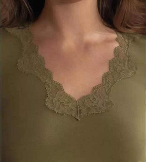 Nuisette en modal et manche longues Simply Perfect Vert Mousse