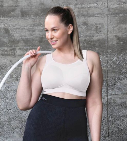 Sports bra large size extreme control more white