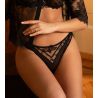 String noir en tulle brodé Désir et Volupté