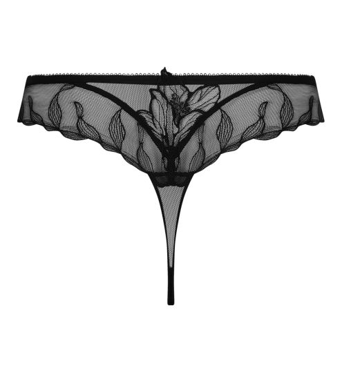 String noir en tulle brodé Désir et Volupté