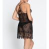 Nuisette Baby Doll noir en tulle brodé Désir et Volupté