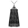 Nuisette Baby Doll noir en tulle brodé Désir et Volupté