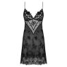 Nuisette Baby Doll noir en tulle brodé Désir et Volupté