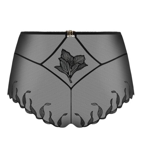 Shorty haut en tullé brodé noir Désir et Volupté