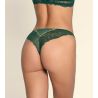 String dentelle vert avec imprimé foral Tropique en Fleurs Nature Tropic