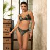 Slip Séduction vert en dentelle avec imprimé floral Tropique en Fleurs Nature Tropic