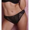 Slip brésilien en tulle et dentelle Abellia Noir