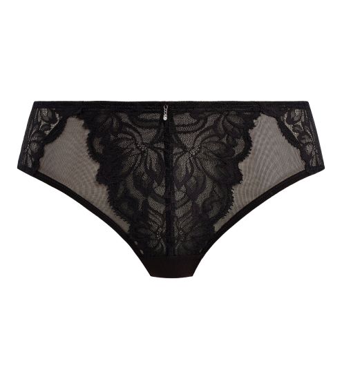 Slip brésilien en tulle et dentelle Abellia Noir