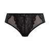 Slip brésilien en tulle et dentelle Abellia Noir