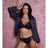 Slip brésilien en tulle et dentelle Abellia Noir