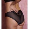 Slip brésilien en tulle et dentelle Abellia Noir