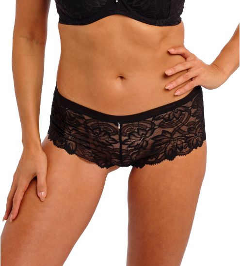 Shorty en dentelle et tulle Abellia Noir
