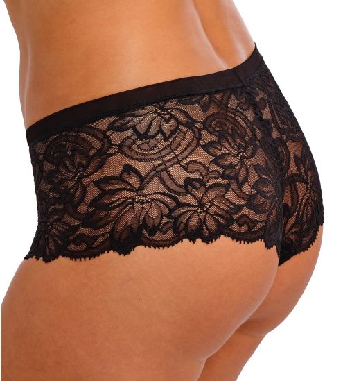 Shorty en dentelle et tulle Abellia Noir