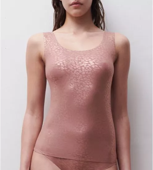 Débardeur imprimé Léopard Rose Softstretch Paillette