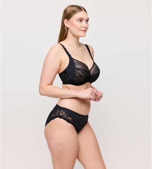 Slip brésilien semi transparent noir Shimla